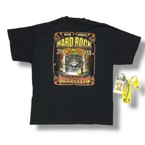 Y2K Hard Rock Park Opening T-Shirt Black Graphic Tee Men’s Size XL Original Pass